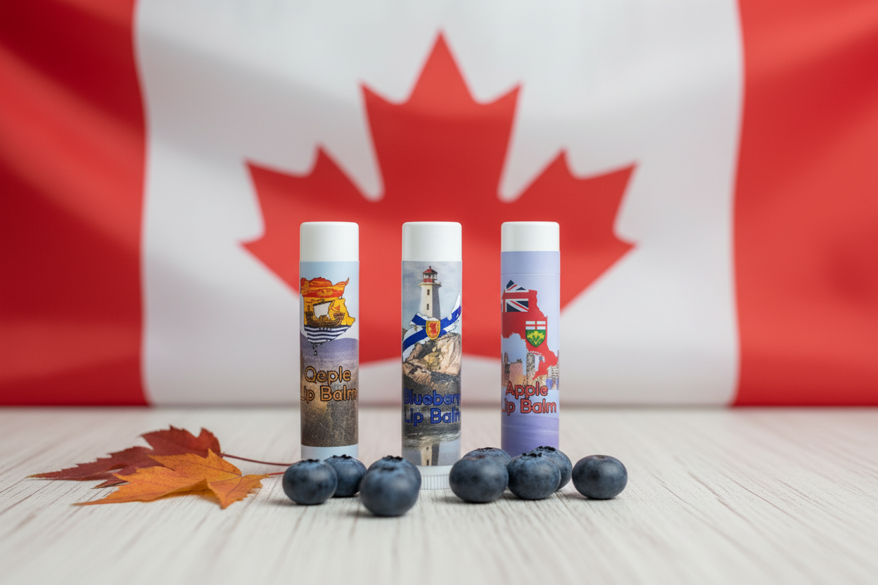 Canadian Provinces Lip Balm with Canada Flag